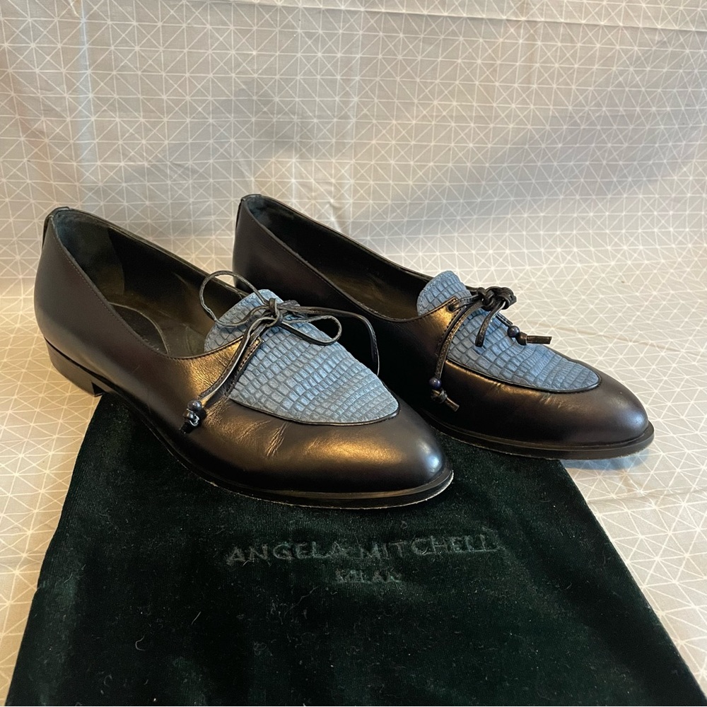 Angela Mitchell Yeratel Embossed Leather Modern Moccasin 37.5